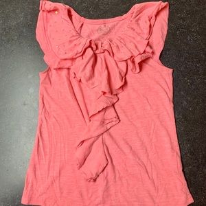 Pink ruffle shirt size 7/8